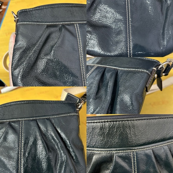 Coach Patent Leather Swingback Pleated Crossbody Bag - “Runtiya” - Picture 3 of 16